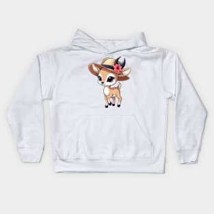 Cool Gazelle in Hat Kids Hoodie